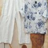 Vetements Azzlee | Decontractee Col Rond Imprime Floral Manches Courtes Deux Pieces Blanc