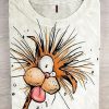 Vetements Azzlee T-Shirts | T-Shirt Confortable Avec Impression Artistique Mignonne De Chat Comme Image