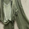 Vetements Azzlee | Decontractee Fermeture Eclair Encapuchonne Manteau Et Pantalon Ensemble Vert