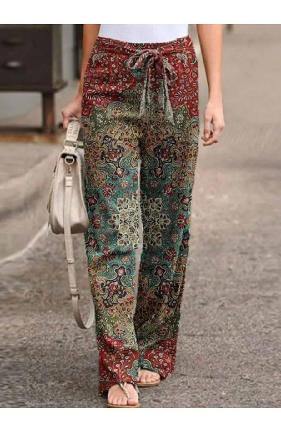 Vetements Azzlee | Decontractee Ample Mandala Imprime Pantalon Multicolore