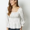 Vetements Azzlee Blouses Et Chemises | Imprime Volants Col Carre Manches Longues Chemisier Floral