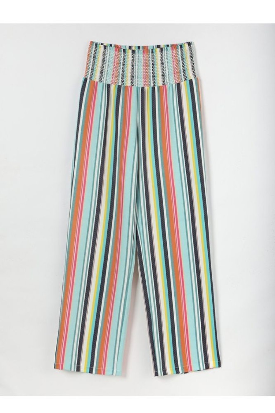 Vetements Azzlee Pantalon | Multi Rayure Imprime Decontractee Ete Pantalon Multi Stripe