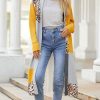 Vetements Azzlee Pulls Et Cardigans | Epissage Decontractee Col A Revers Manches Longues Cardigan Leopard