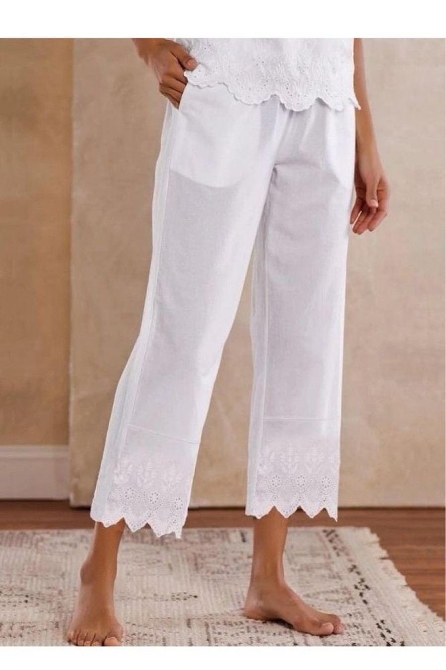 Vetements Azzlee | Solide Ample Decontractee Pantalon Blanc