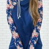 Vetements Azzlee Sweats Et Sweats A Capuche | Floral Epissage Sweat A Capuche Sweat-Shirt Marine