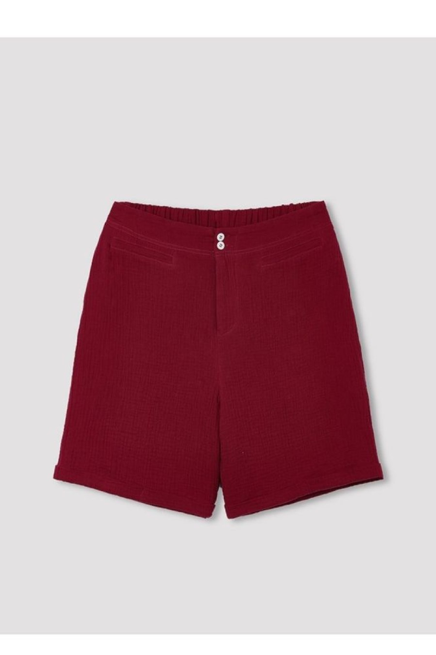 Vetements Azzlee | Coton Solide Avec Boutons Decontractee Shorts