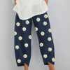 Vetements Azzlee | Imprime Floral Marguerite Pantalon Avec Poche Marine