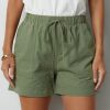 Vetements Azzlee Shorts | Solide Poche Taille Elastique Shorts Armygreen