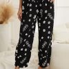 Vetements Azzlee Pantalon | Floral Avec Poches Decontractee Pantalon Noir