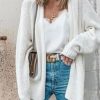 Vetements Azzlee Pulls Et Cardigans | Decontractee Col A Revers Solide Manches Longues Chandail Blanc