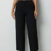 Vetements Azzlee | Charbon Solide Boutons Avec Poches Decontractee Pantalon Charcoal