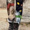 Vetements Azzlee Leggings | Leggings Vintage Elastiques Avec Imprime De Chat Mignon Noir