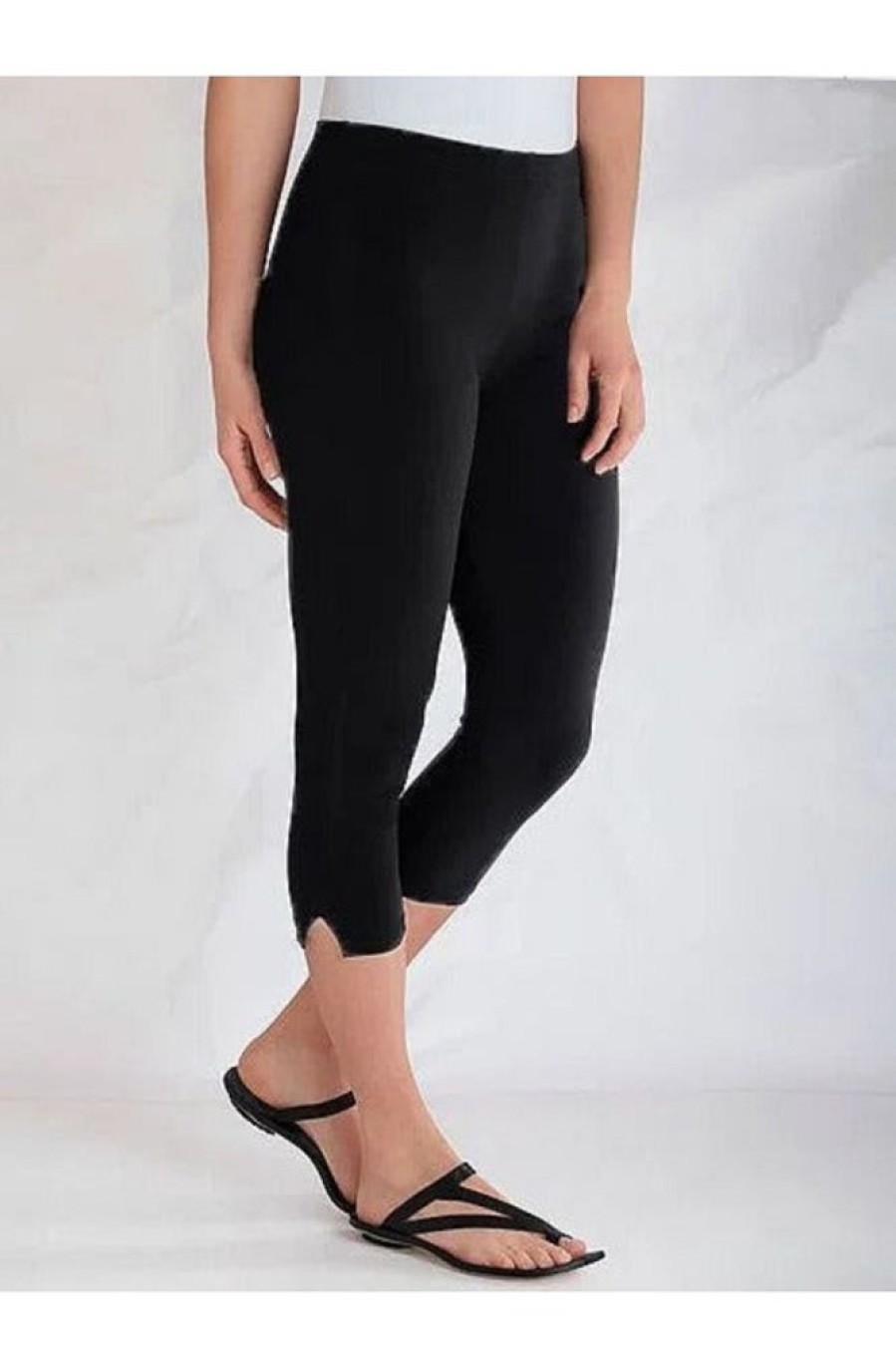 Vetements Azzlee | Occasionnel Solide Capri Leggings Noir