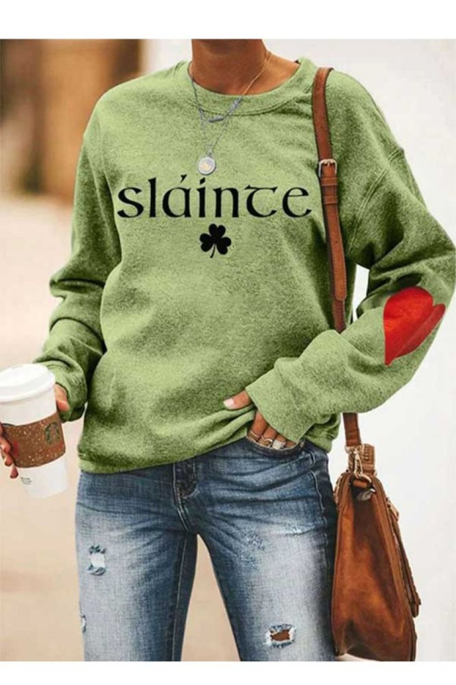 Vetements Azzlee Sweats Et Sweats A Capuche | Sweatshirt Decontracte Imprime St. Patrick'S Day Slainte Vert