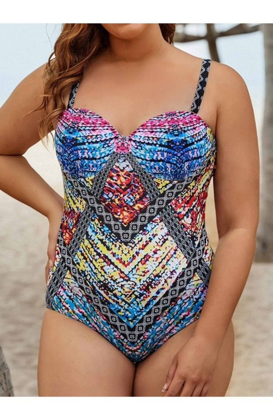 Vetements Azzlee Grande Taille | Maillot De Bain Une Piece Decoupe A Armatures Multi