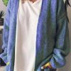 Vetements Azzlee Pulls Et Cardigans | Cardigans Decontractes Pour Femmes A Manches Longues Bleu