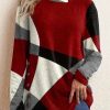 Vetements Azzlee Pulls Et Cardigans | Pull Decontracte A Manches Longues Rouge