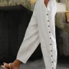 Vetements Azzlee | Occasionnel Solide Pantalon Avec Poches Blanc