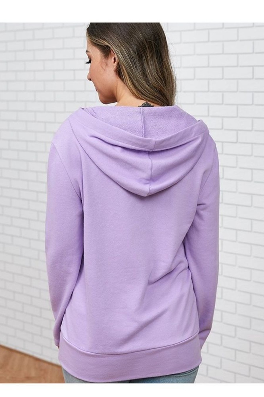 Vetements Azzlee Sweats Et Sweats A Capuche | Violet Solide Demi-Zip Sweat A Capuche Sweat-Shirt Pourpre