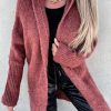 Vetements Azzlee Pulls Et Cardigans | Decontractee Hauts Manches Longues Solide Chandail Rouge