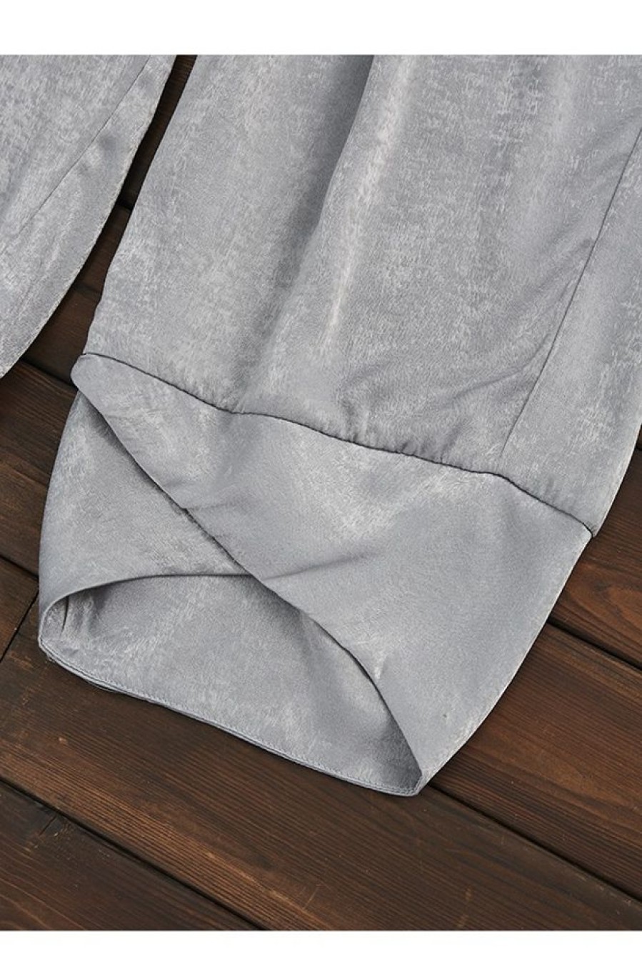 Vetements Azzlee Pantalon | Solide Avec Poches Decontractee Pantalon Gris