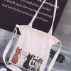 Accessoires Azzlee | Sac Graphique Avec Impression Artistique De Chats Adorables Et En Foule Blanc