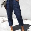 Vetements Azzlee | Ete Marine Bleu Decontractee Pantalon Avec Poches Bleu Marine