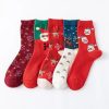 Accessoires Azzlee | Chaussettes Mi-Mollet De Noel Avec Bonhomme De Neige Et Elans Dans Une Boite Comme Image