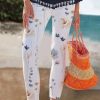 Vetements Azzlee | Occasionnel Imprime Floral Legging De Vacances Blanc