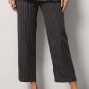 Vetements Azzlee | Rayure Poches Decontractee Fines Rayures Carbone Pantalon Carbon Pinstripe