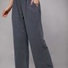 Vetements Azzlee Pantalon | Gris Solide Avec Poches Decontractee Pantalon