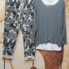 Vetements Azzlee | Occasionnel Col Rond Solide Manches Longues Ensembles De Deux Pieces Gris