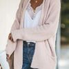 Vetements Azzlee Pulls Et Cardigans | Decontractee Manches Longues Solide Cardigans Rose