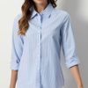 Vetements Azzlee T-Shirts | Rayure Boutons Decontractee Collier Chemise