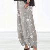 Vetements Azzlee | Gris Decontractee Imprime Floral Pantalon Avec Poches Grise